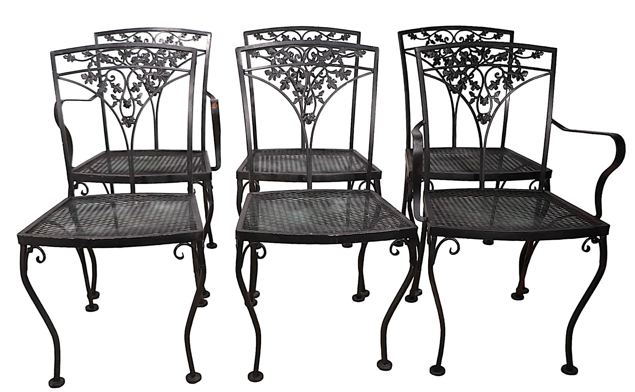 Satz von sechs Garten-Patio-Poolside Woodard Orleans Esszimmerstühle im Angebot 5