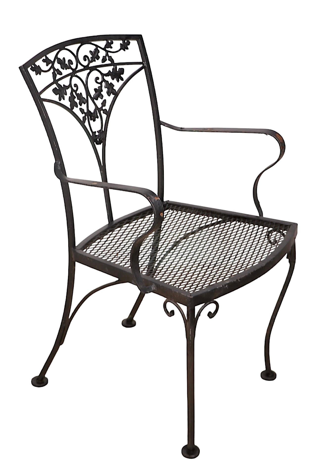 Satz von sechs Garten-Patio-Poolside Woodard Orleans Esszimmerstühle im Angebot 1