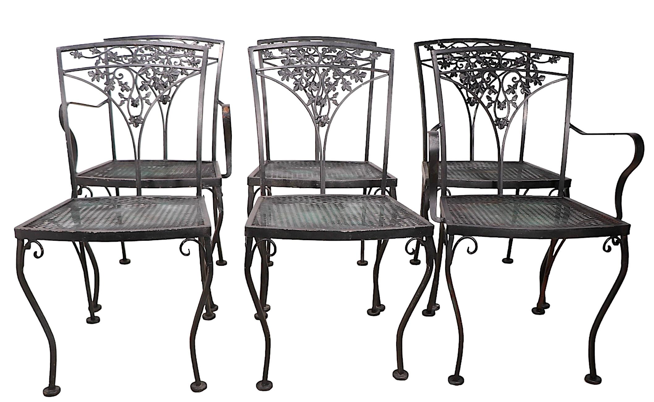 Satz von sechs Garten-Patio-Poolside Woodard Orleans Esszimmerstühle im Angebot 2