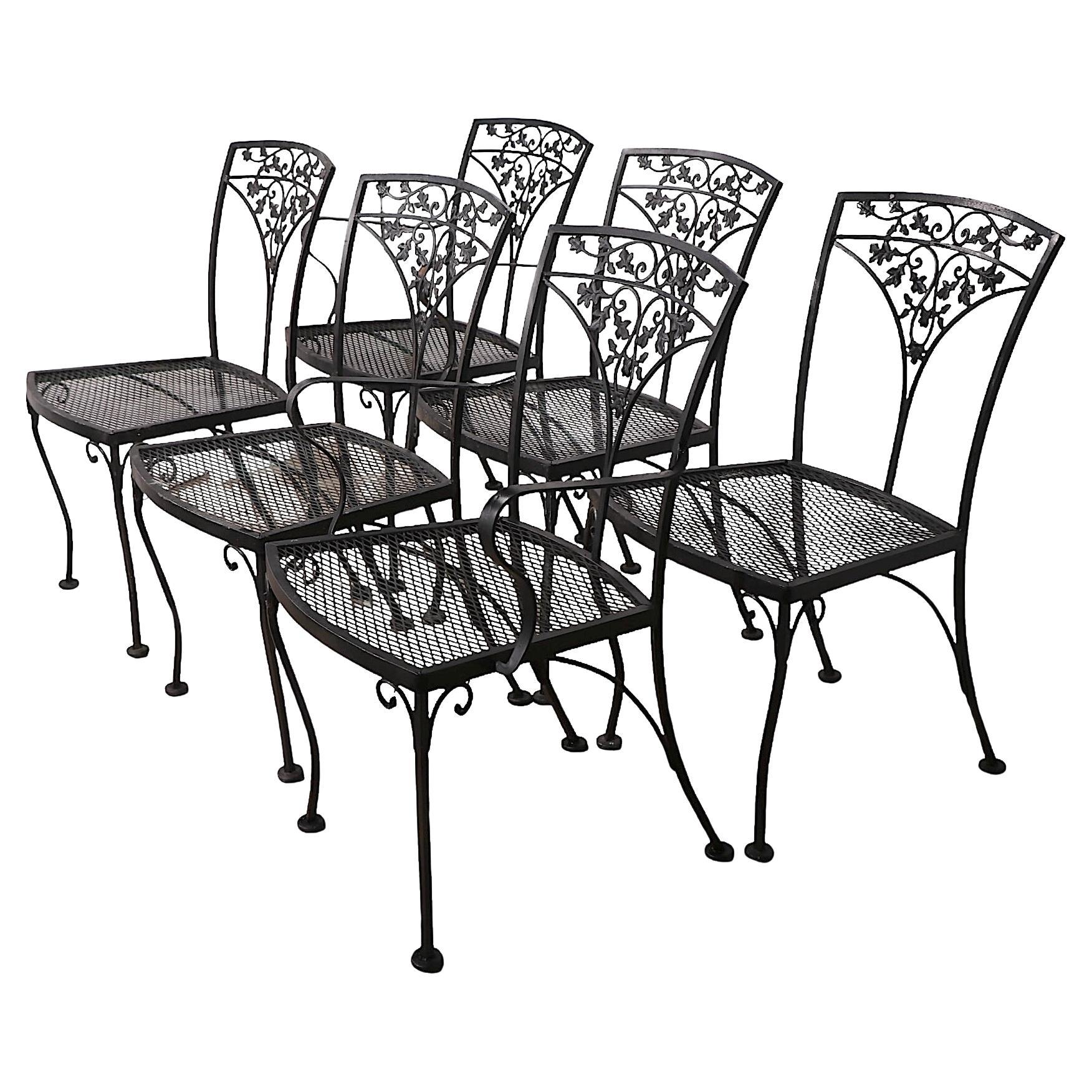 Satz von sechs Garten-Patio-Poolside Woodard Orleans Esszimmerstühle