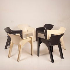 Set of Six Gaudi Armchairs by Vico Magistretti for Artemide