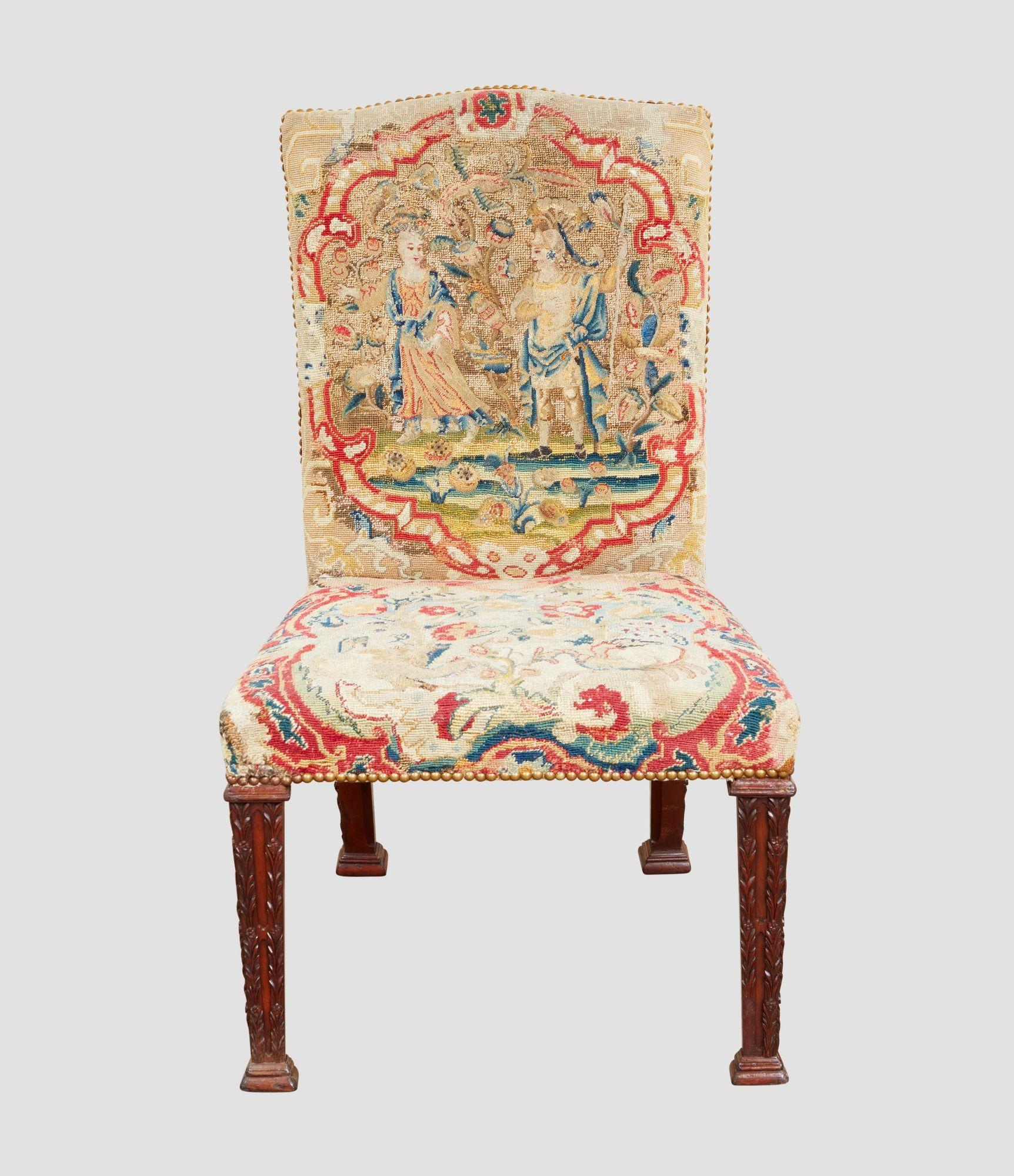 Mogano Set di sei sedie da aguglieria di Giorgio II in vendita