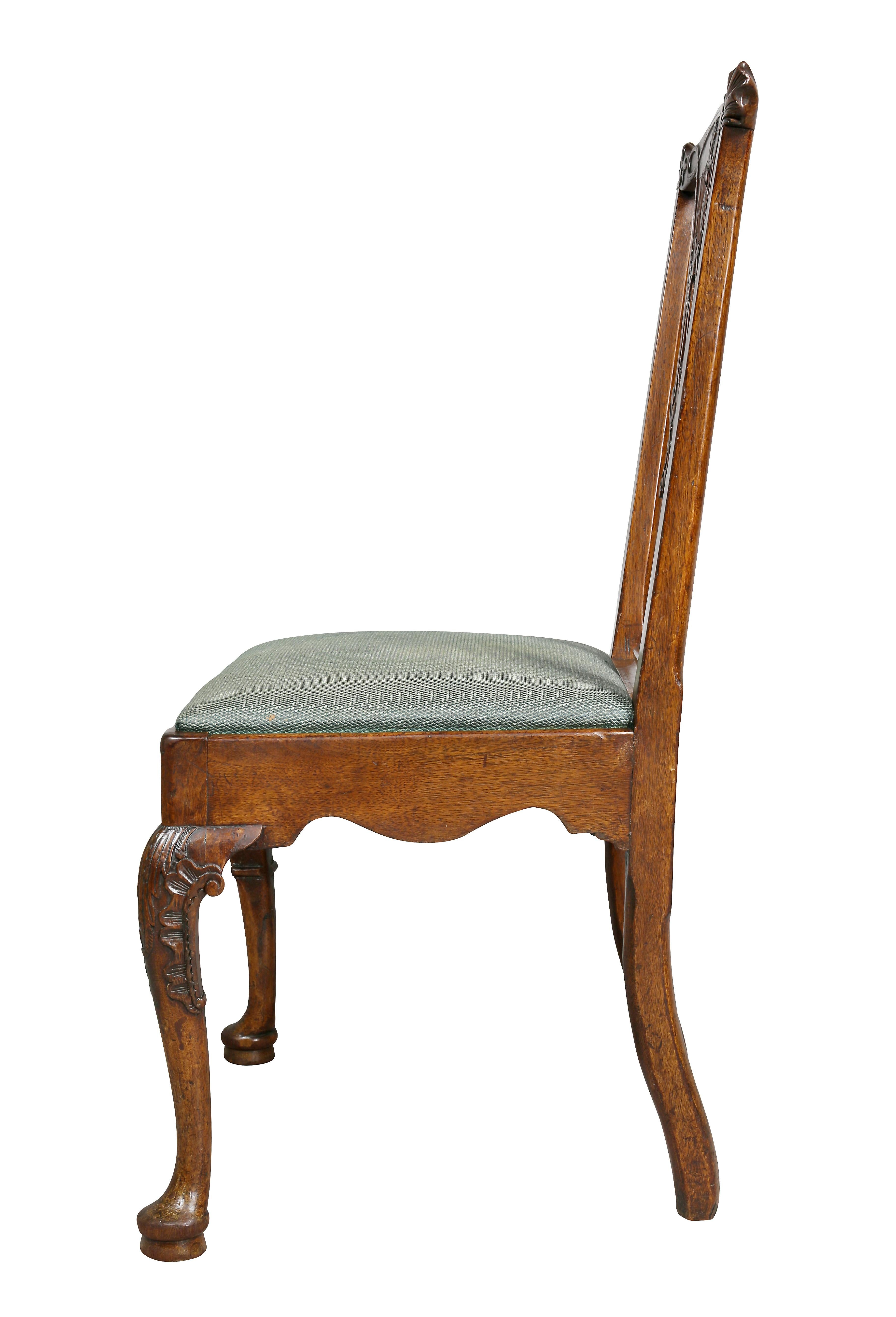 Set of Six George II Walnut Dining Chairs 5