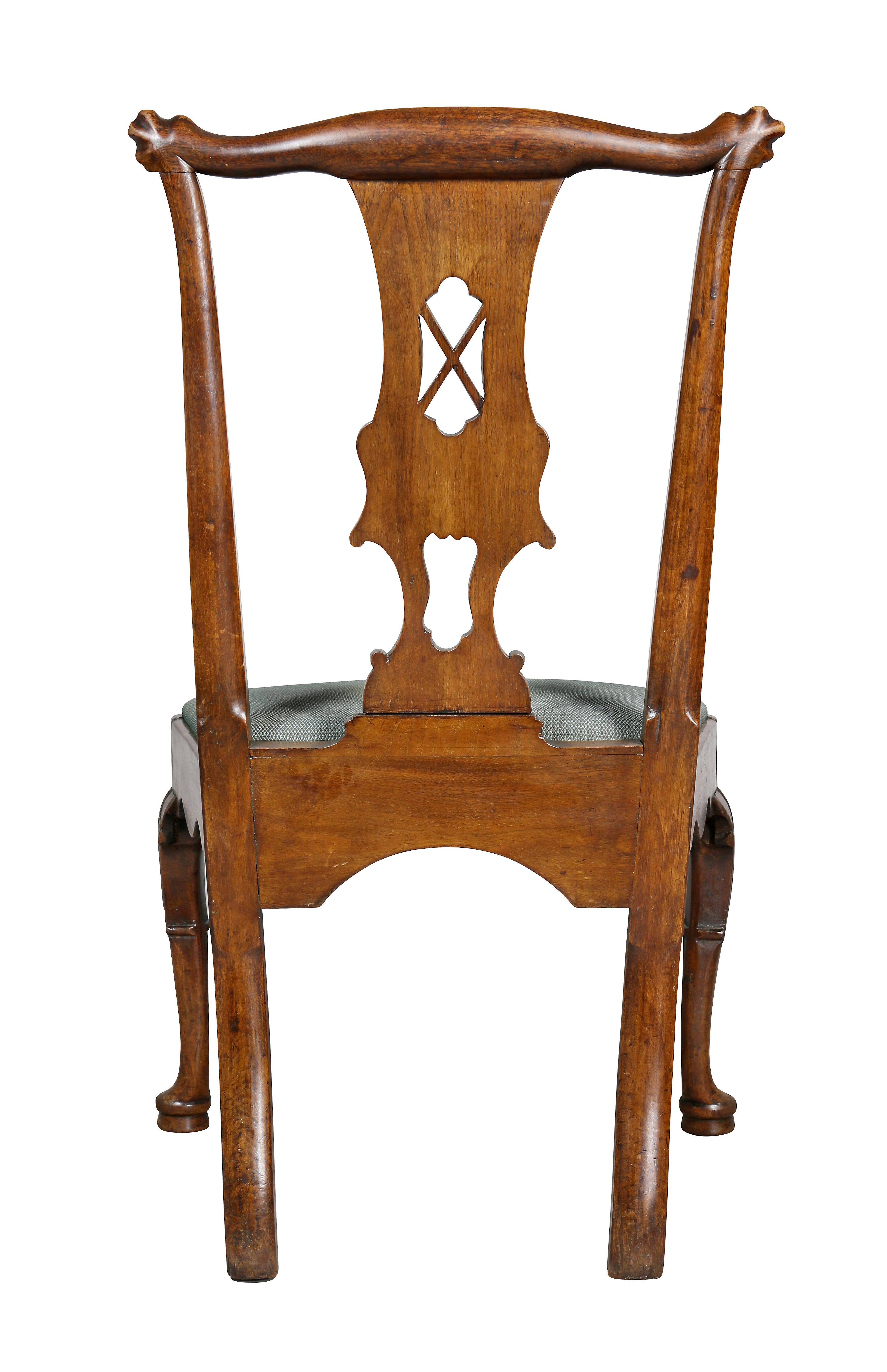 Set of Six George II Walnut Dining Chairs 6