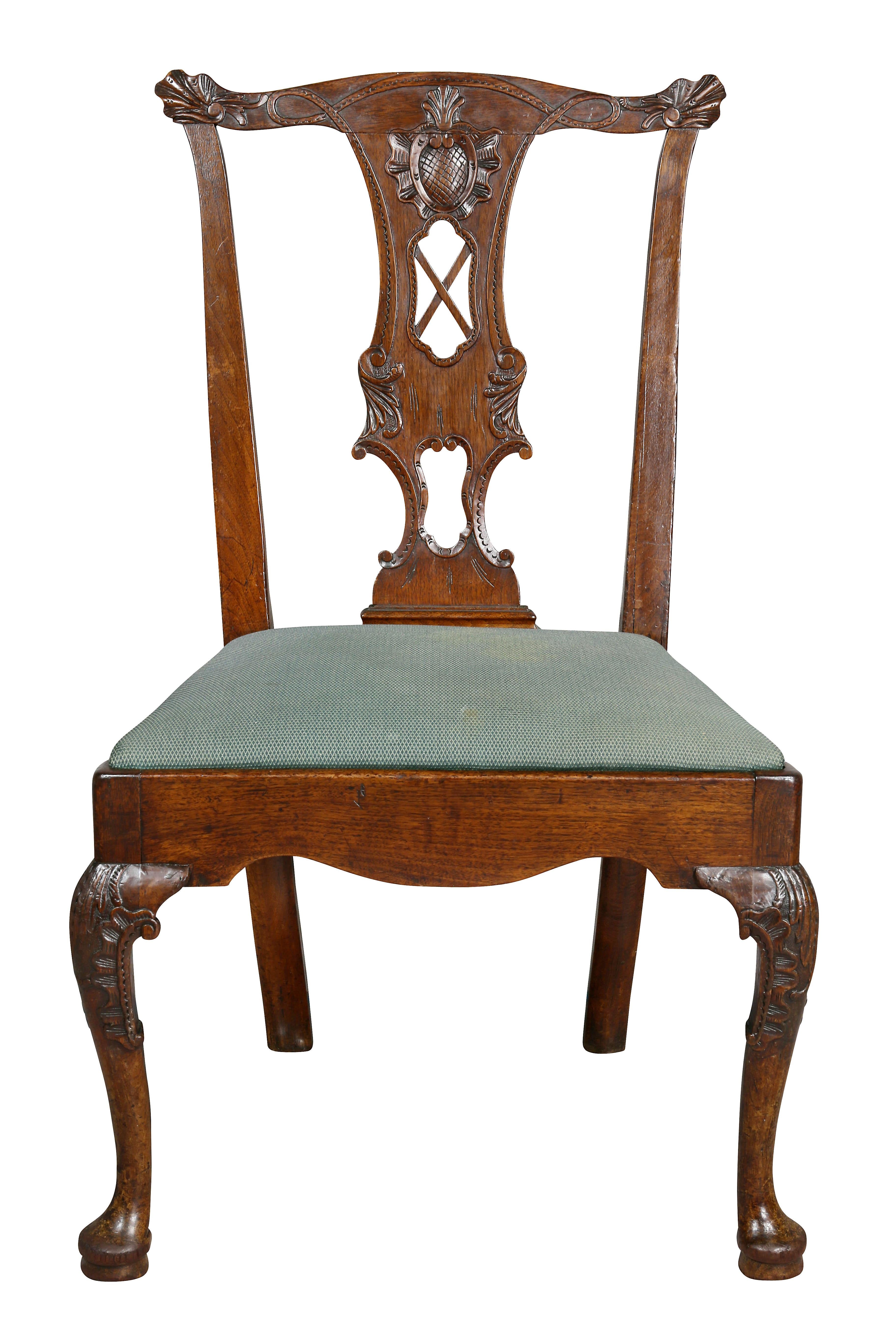 Georgian Set of Six George II Walnut Dining Chairs