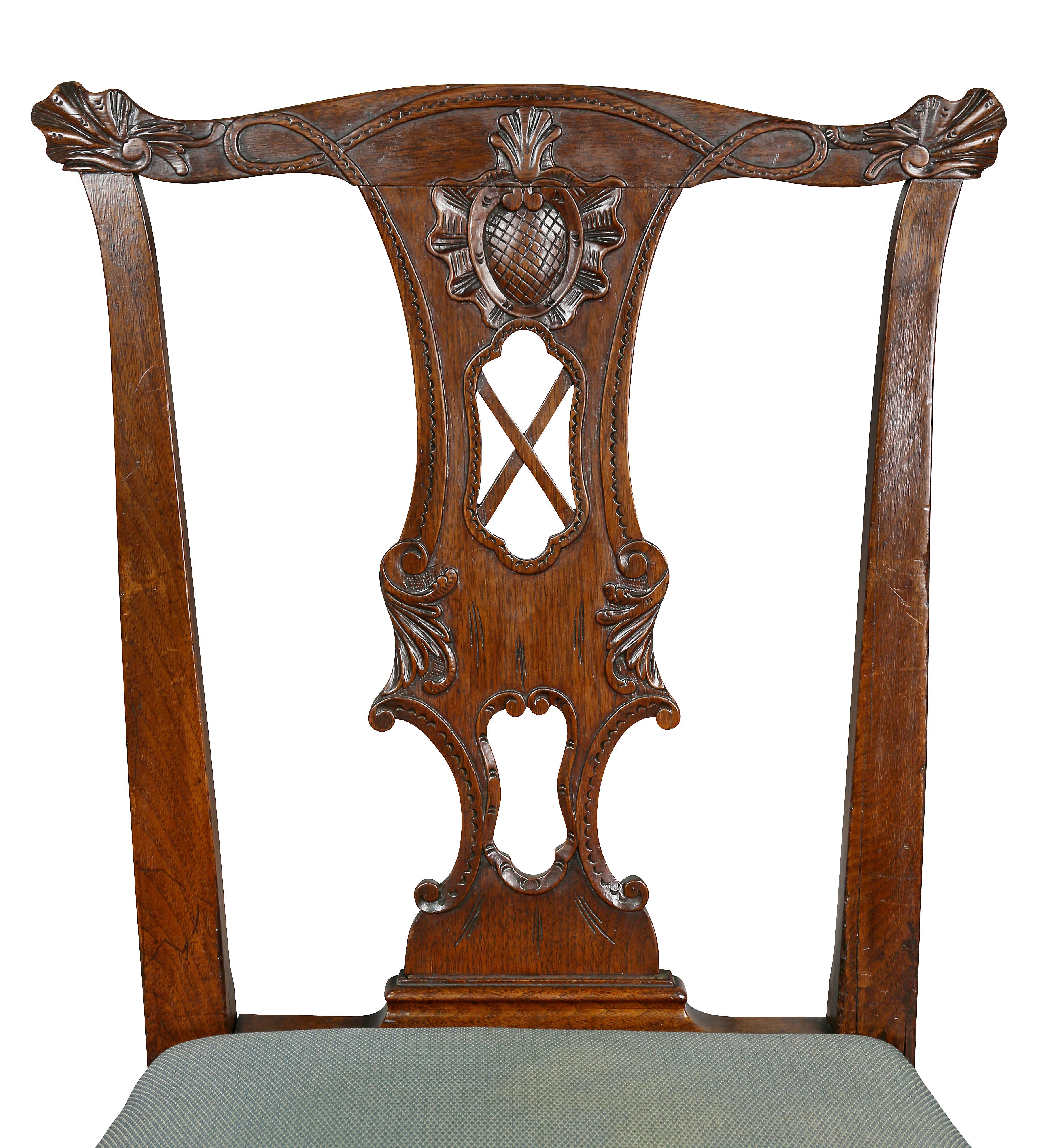 Irish Set of Six George II Walnut Dining Chairs