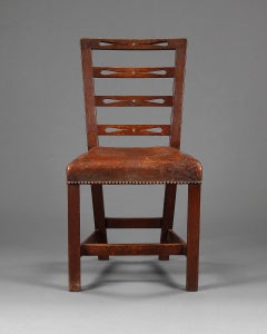 Set of Six George III Oak Dining Chairs