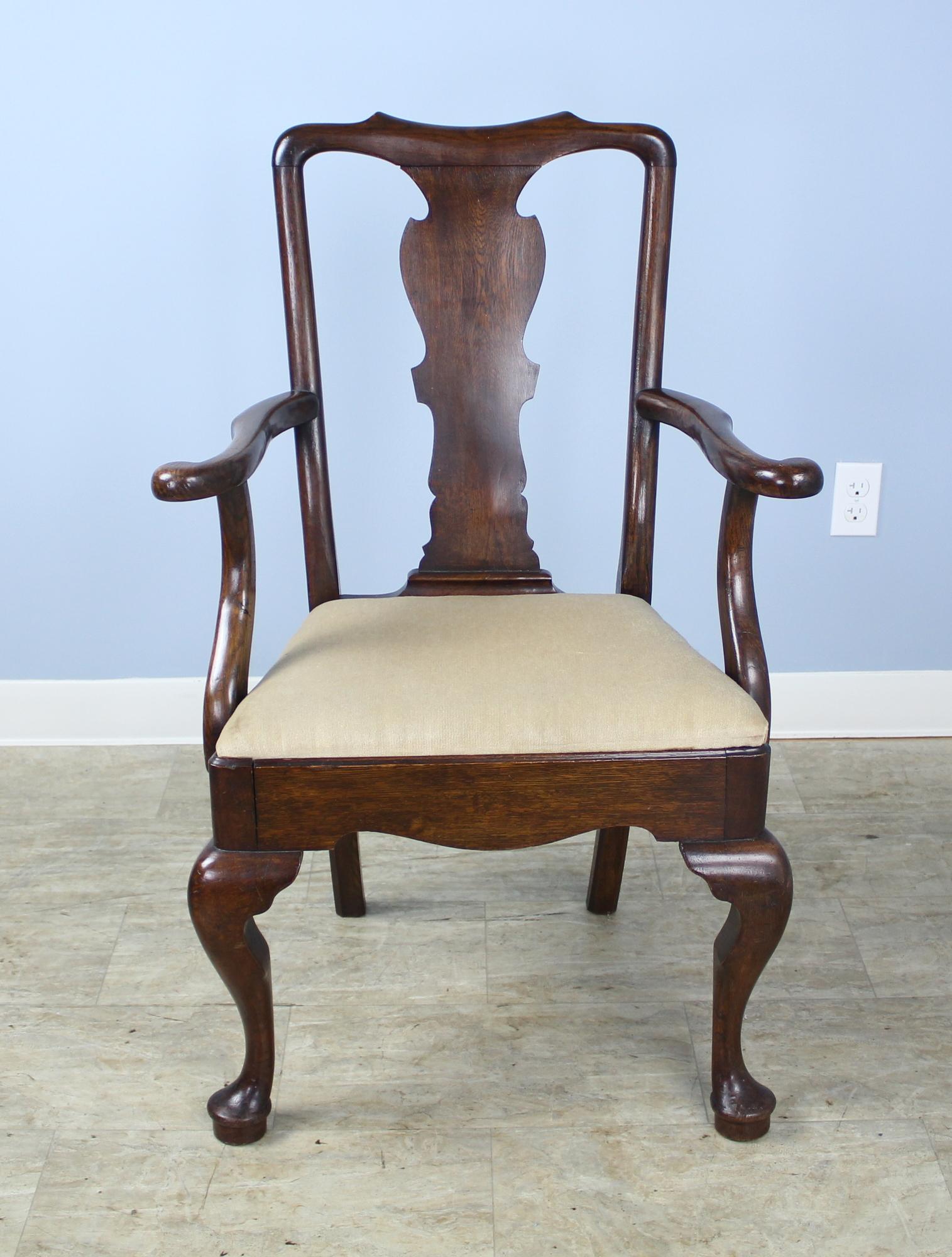 Satz von sechs Esszimmerstühlen aus Eiche im George-III-Stil (Englisch) im Angebot