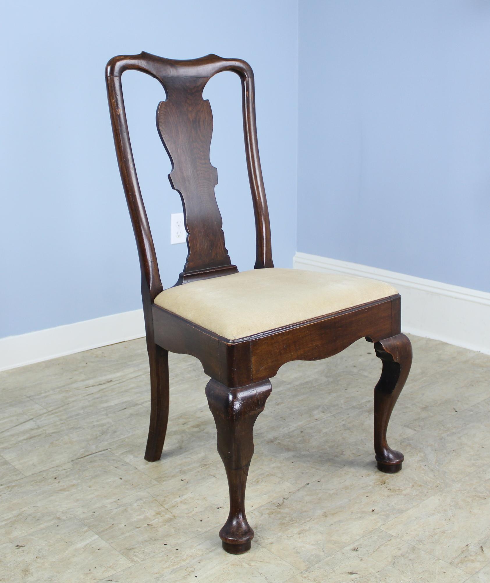 Set of Six George III Style Oak Dining Chairs For Sale 1