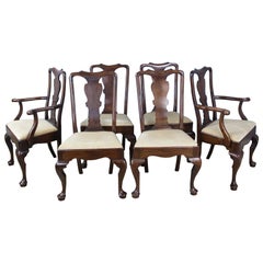 Set of Six George III Style Oak Dining Chairs