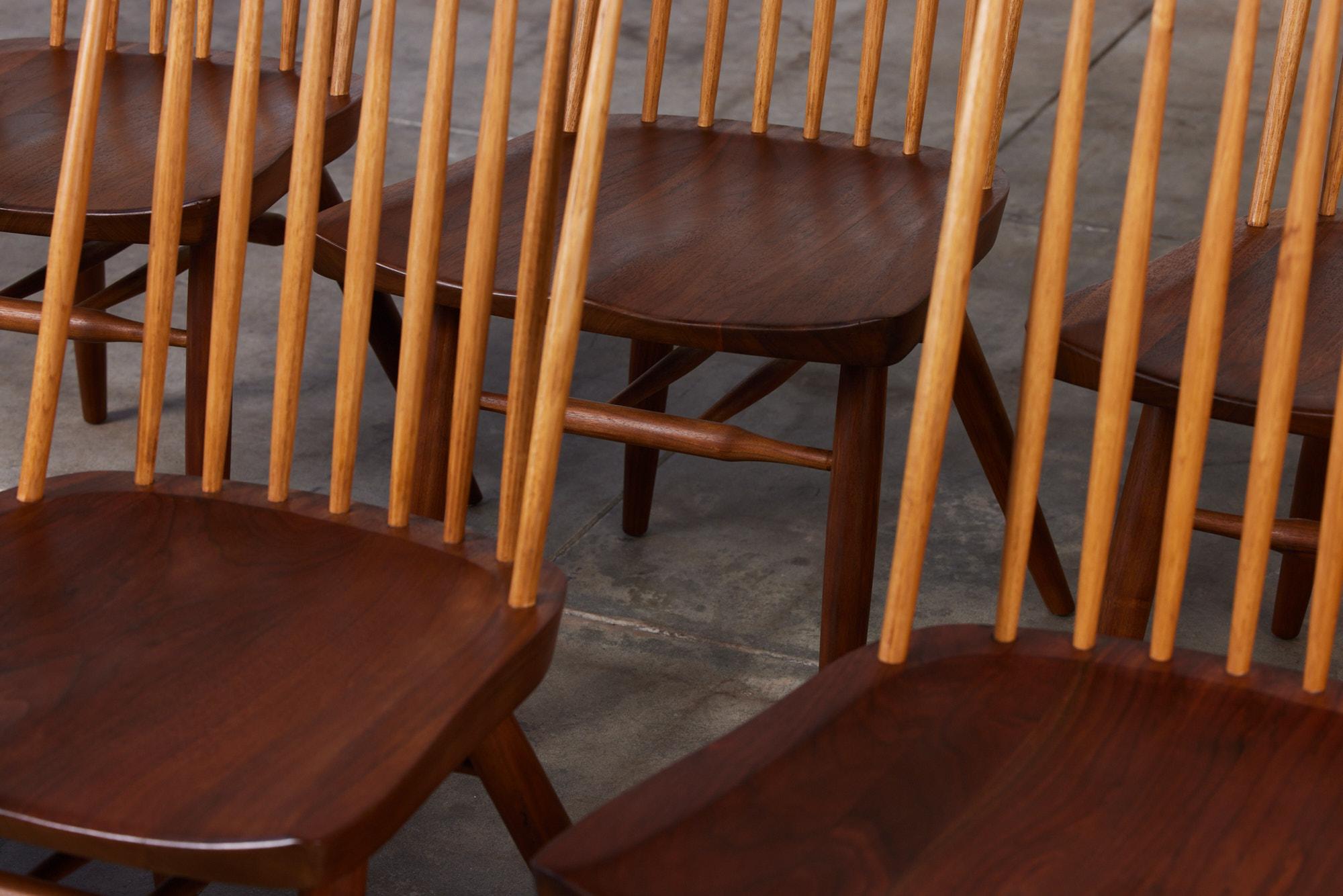 Set of Six George Nakashima Dining Chairs for Widdicomb 4