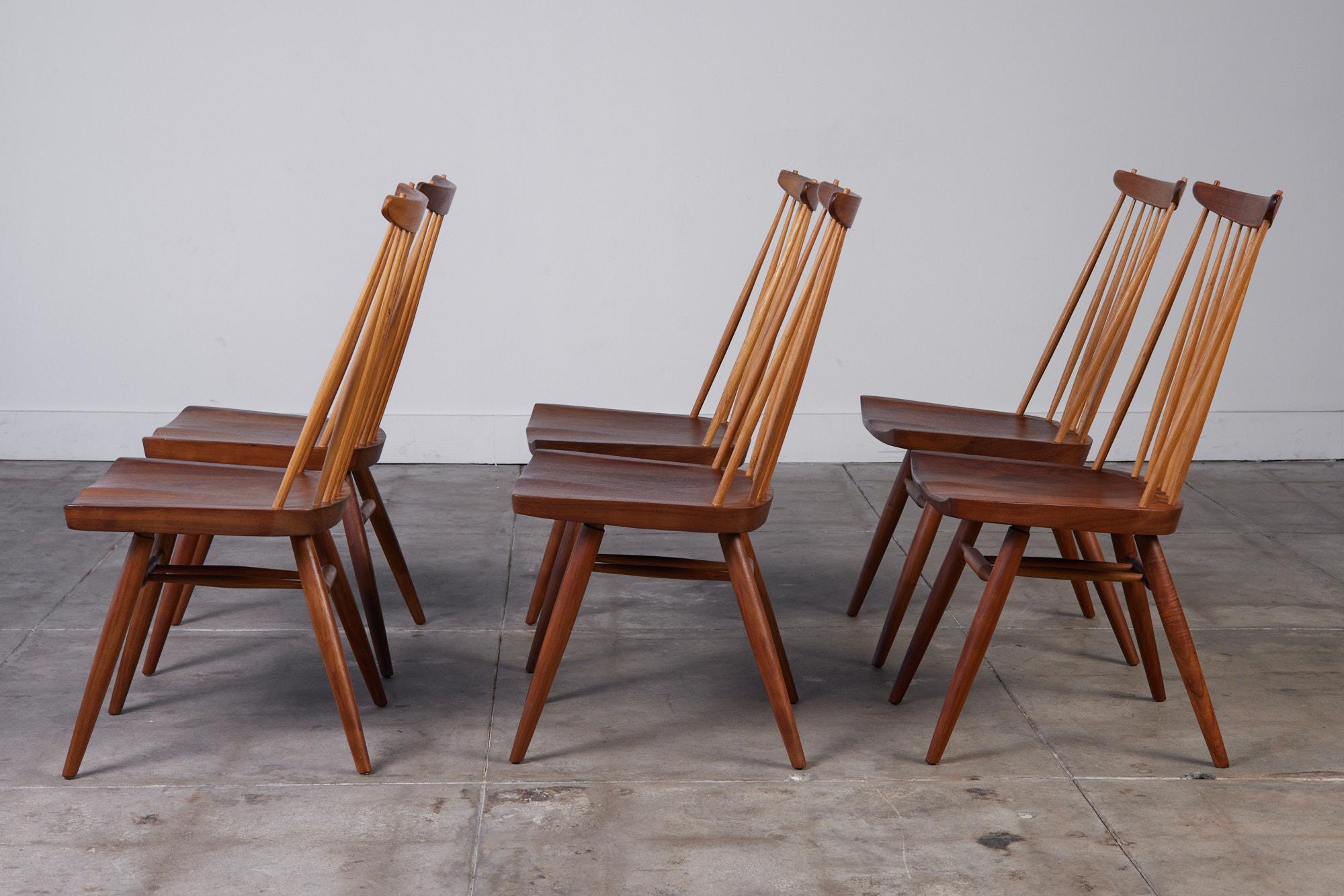 Mid-Century Modern Set of Six George Nakashima Dining Chairs for Widdicomb