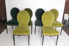 Set of Six Georgian Style Velvet Dining Chairs
