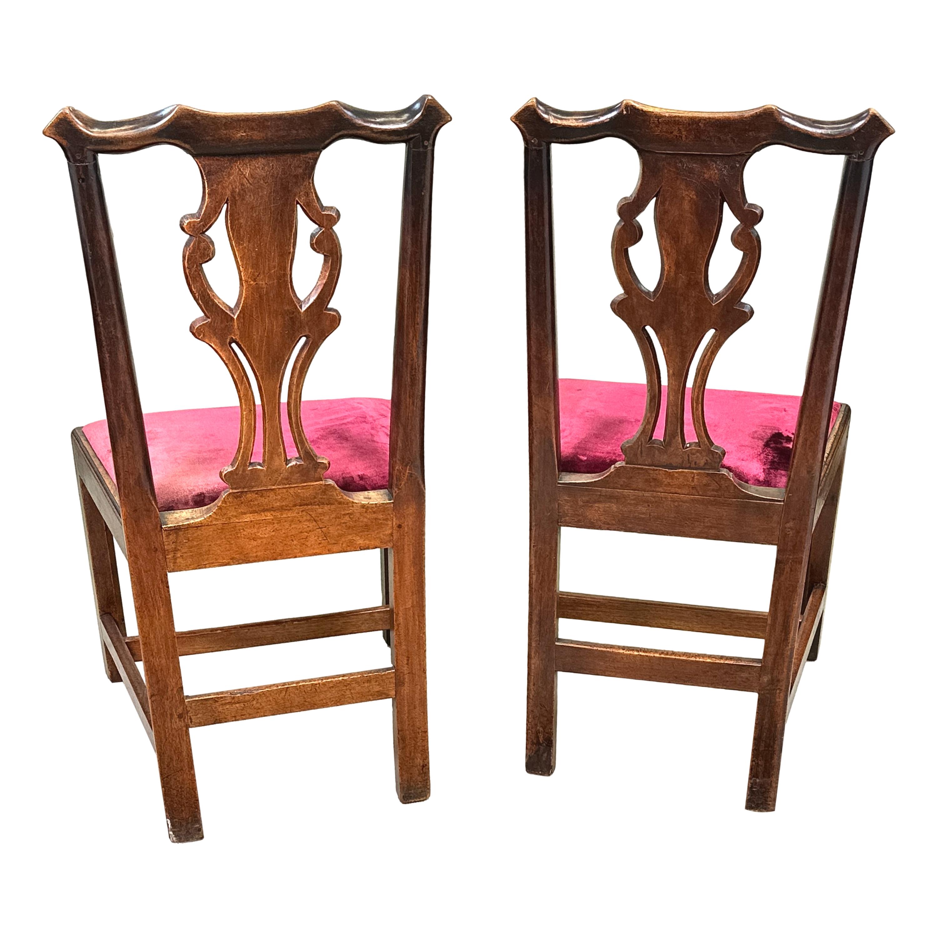 Chippendale Set Of Six Georgian Walnut Dining Chairs For Sale