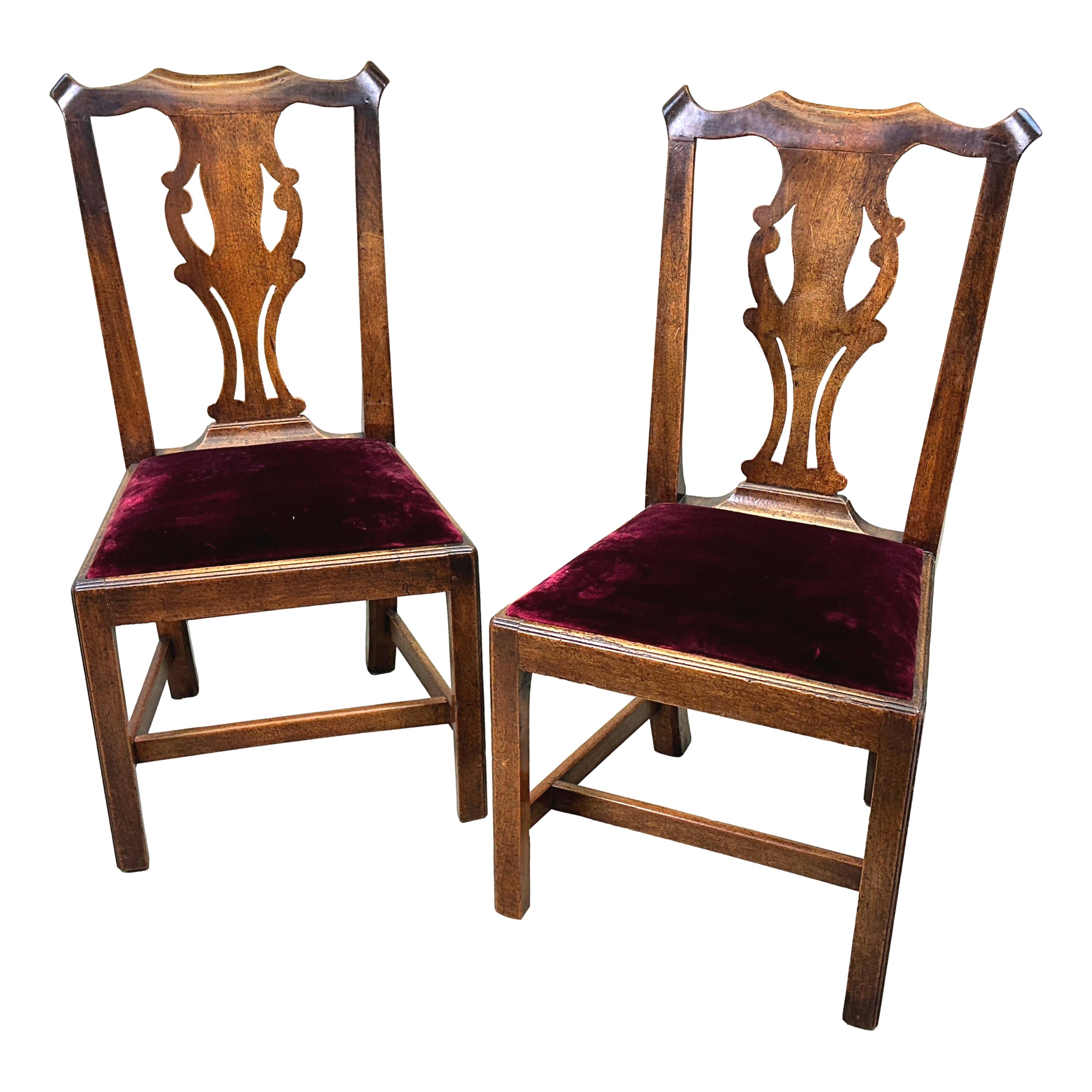 Set Of Six Georgian Walnut Dining Chairs For Sale 2