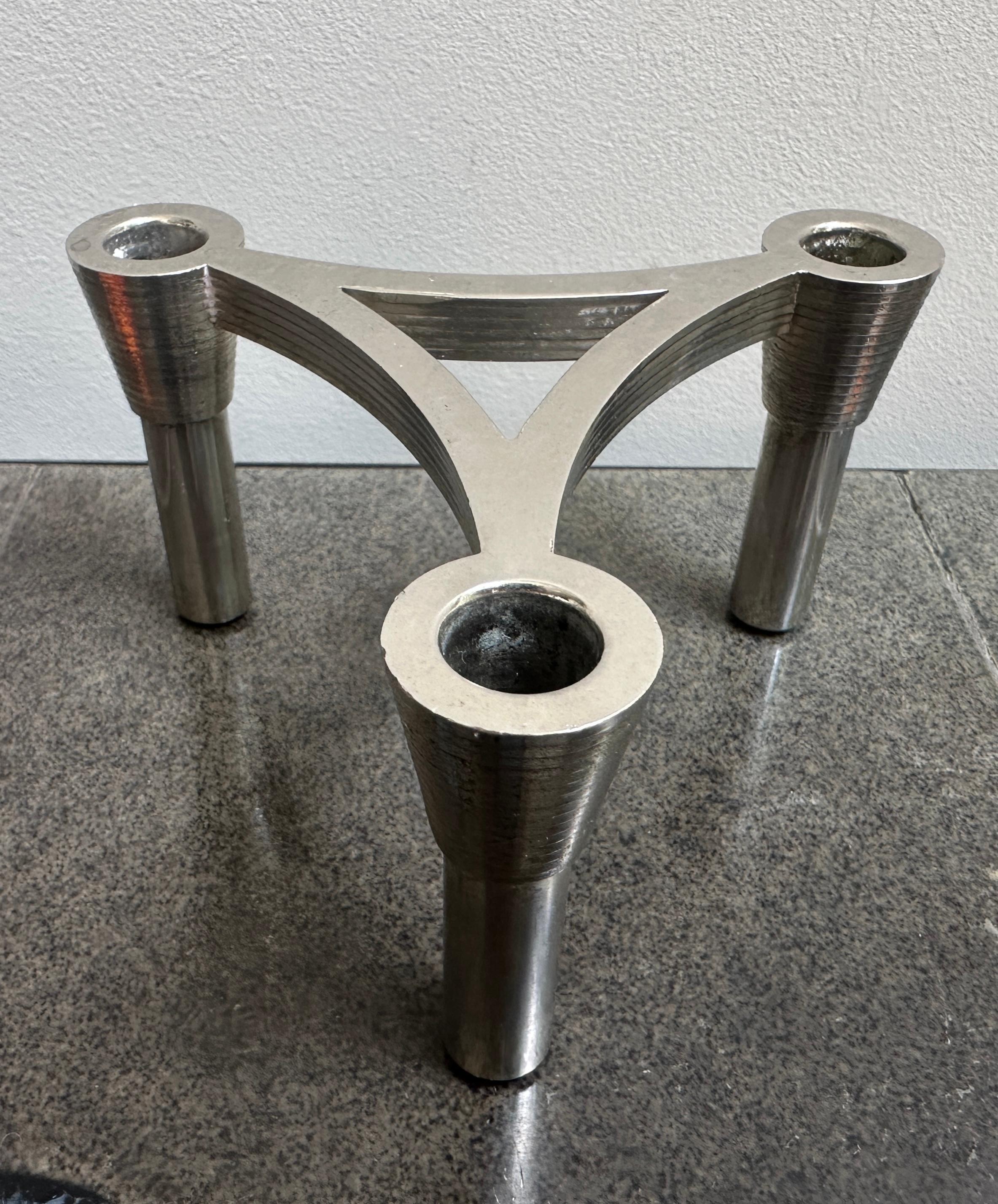 Set di sei portacandele a incastro Sinodin 3Plus tedesco del 1960, placcato in argento in vendita 8