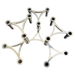 Set of Six German 1960s 3Plus Sinodin Silver-Plated Interlocking Candle Holders