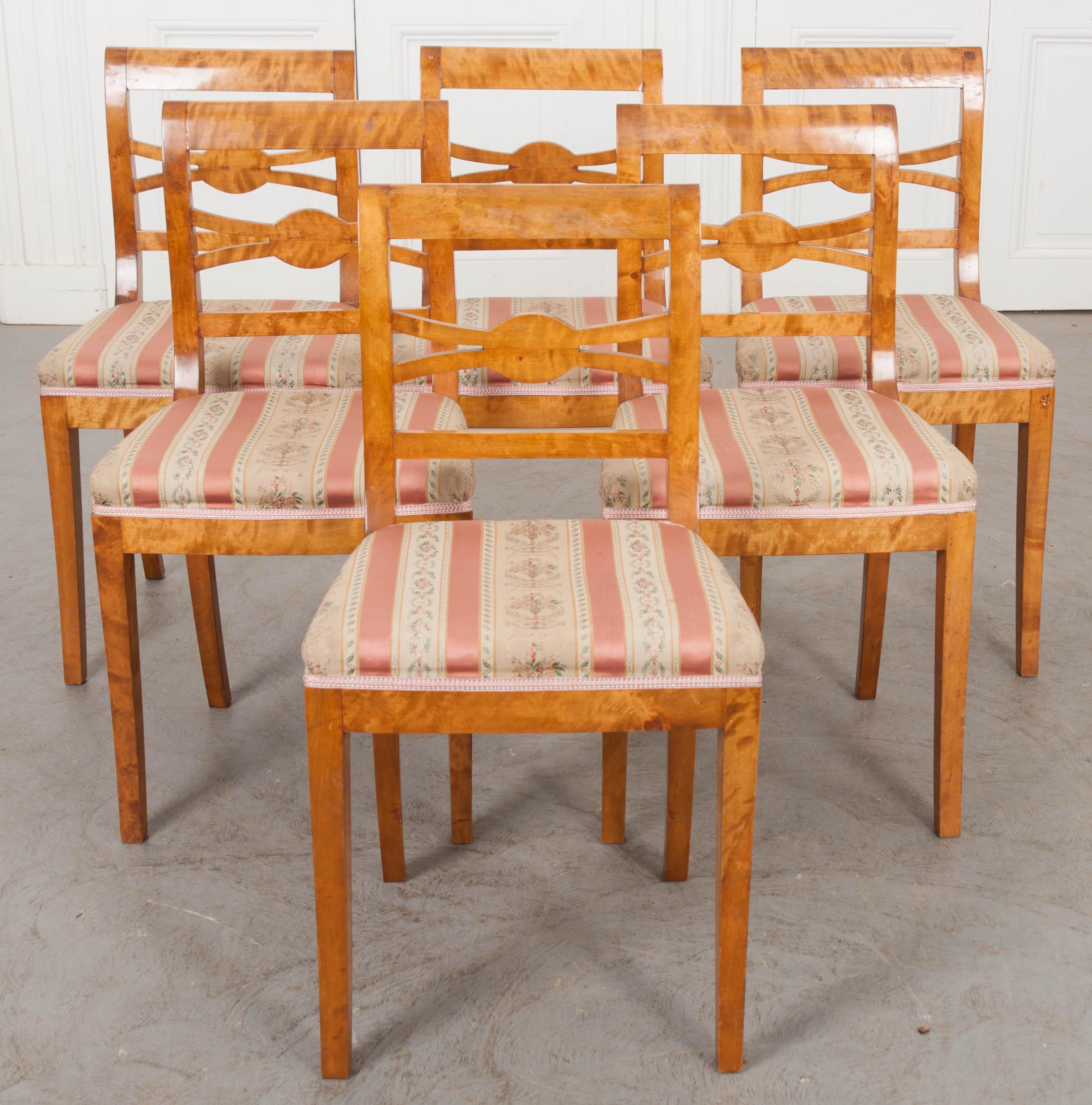 Set of Six German 19th Century Biedermeier Dining Chairs 1