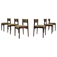 Set of Six Gianfranco Frattini Dining Chairs Mod. 105 in Rosewood for Cassina