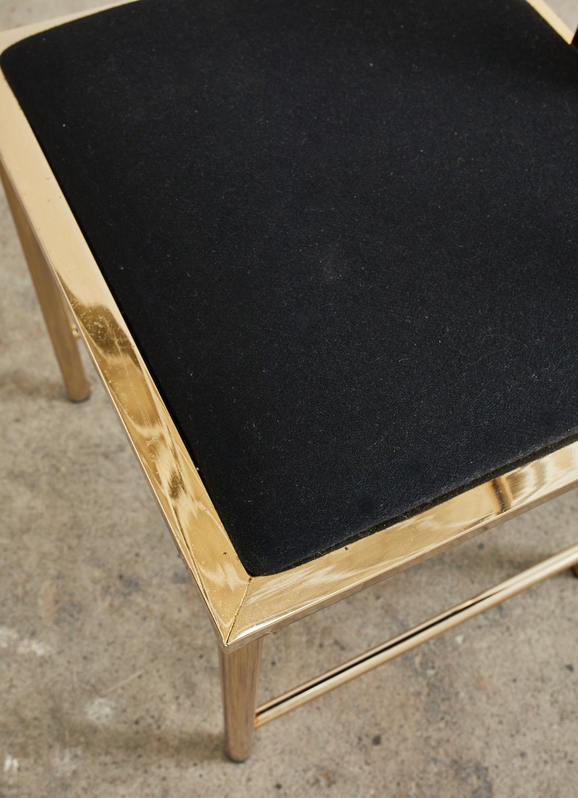 Set of Six Gilded Steel Chinese Officials Hat Dining Chairs For Sale 7