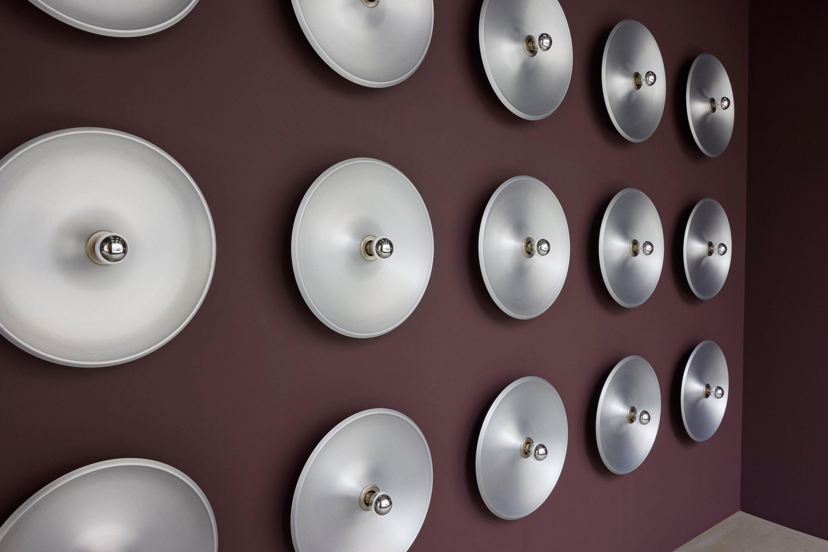 Juego de seis apliques Gino Sarfatti Modelo 262 Aluminio satinado en Nuevo estado para la venta en Barcelona, Barcelona