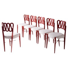 Set of six Gio Ponti chairs in Bouclé for Montina Set of six Gio Ponti chairs in Bouclé for Montina