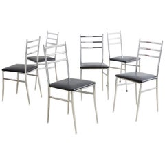 Set of Six Gio Ponti Superleggera Style Dining Chairs