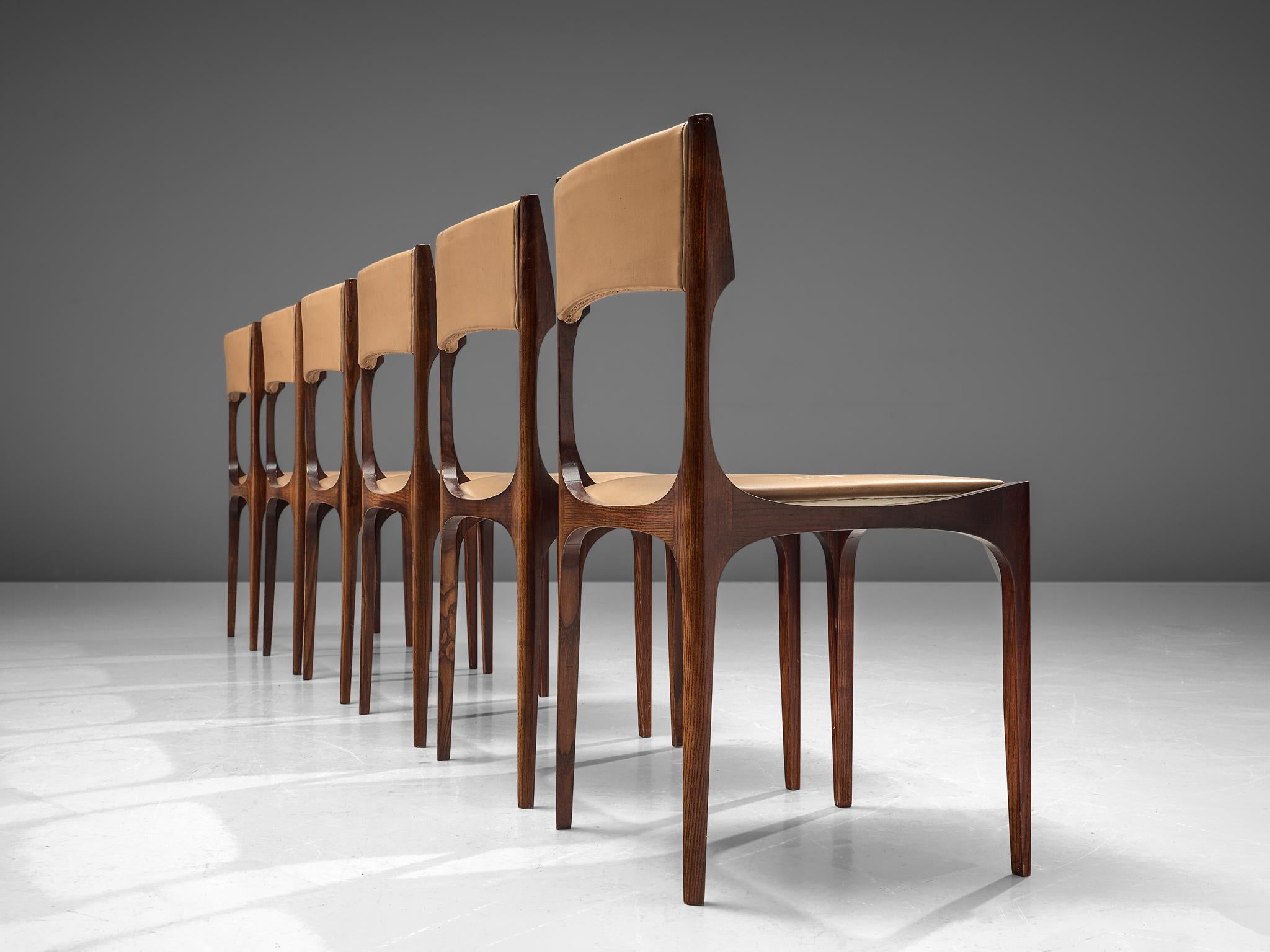 Italian Set of Six Giuseppe Gibelli 'Beatrice' Dining Chairs