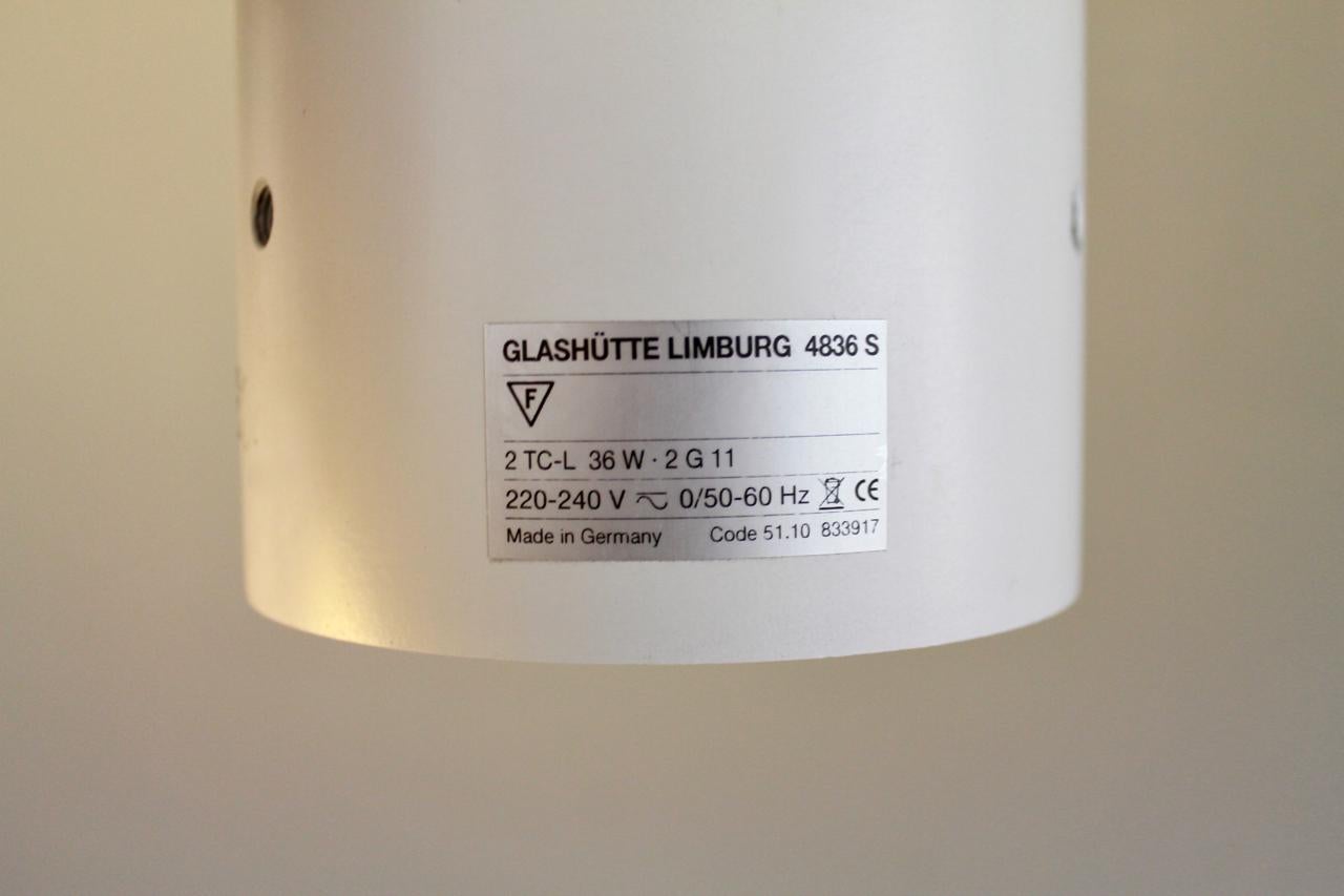 Set of Six Glashütte Limburg Glass Pendants Lamps For Sale 3