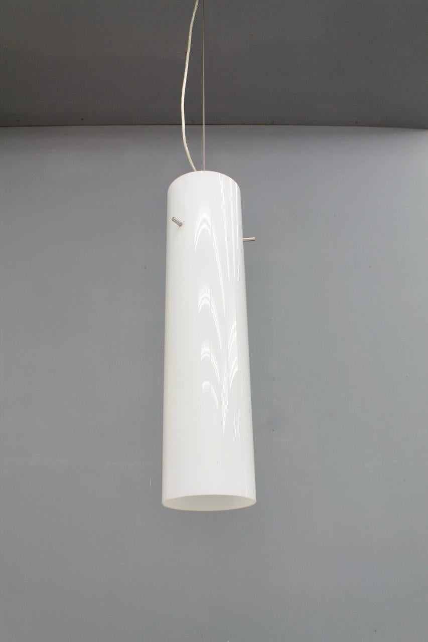 German Set of Six Glashütte Limburg Glass Pendants Lamps For Sale