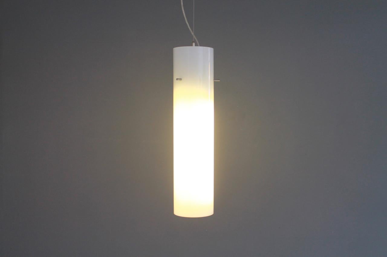 Metal Set of Six Glashütte Limburg Glass Pendants Lamps For Sale