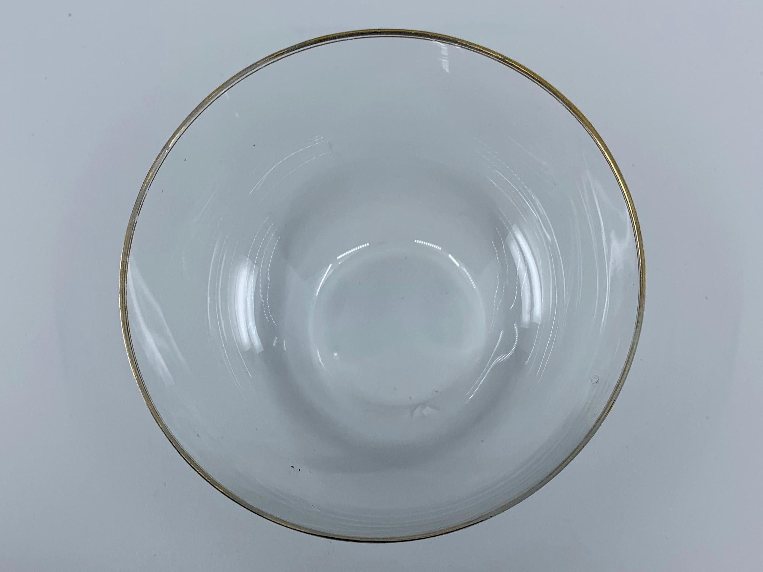 Set of Six Glass Bowls with Gilt Rim For Sale 4