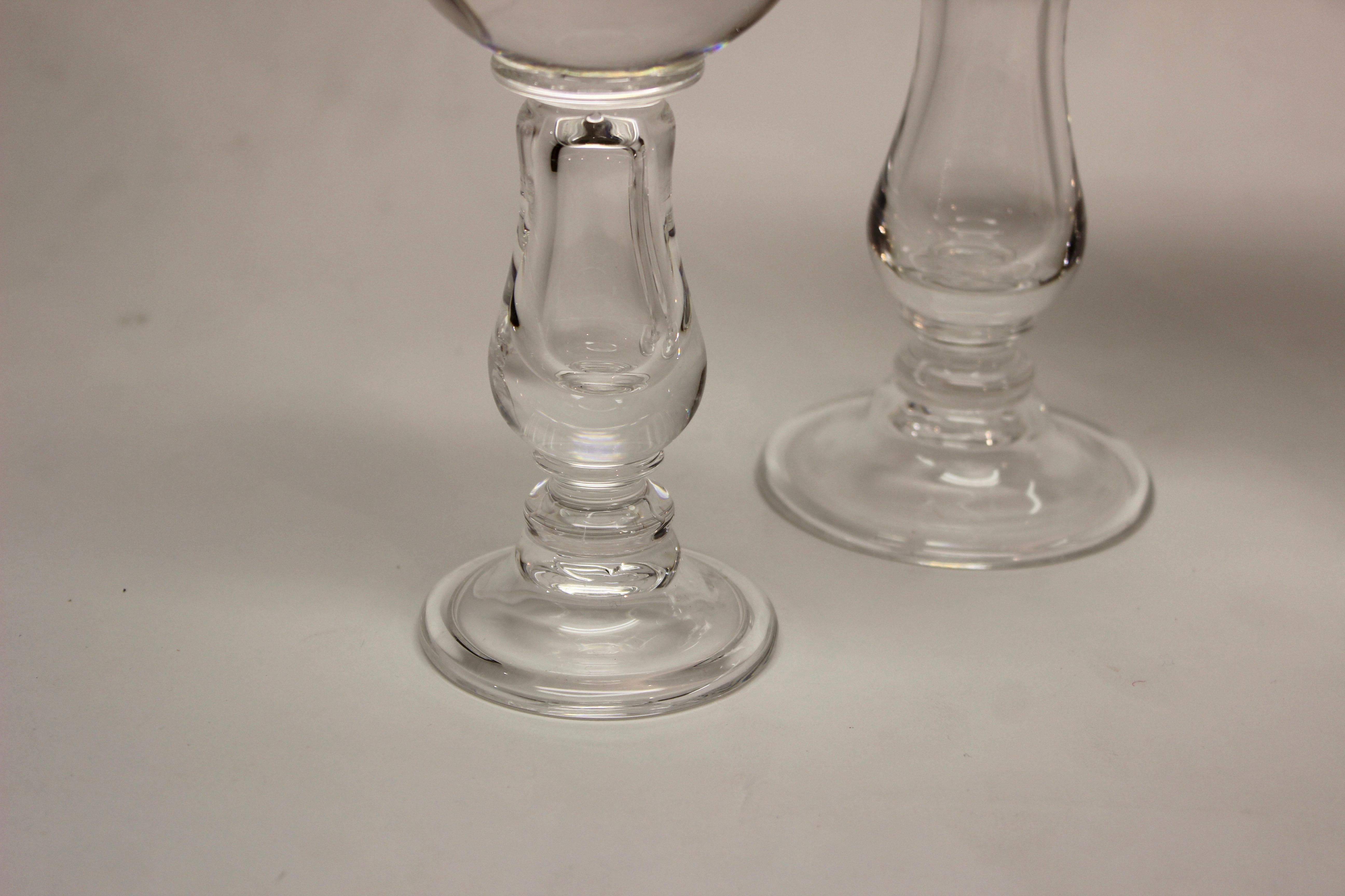 Set of six glass models of hat stands.

Three pairs.
Small: 7.75