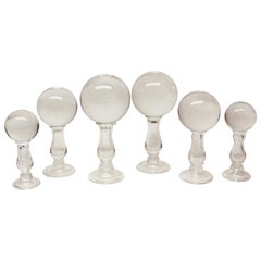 Set of Six Glass Models of Hat Stands