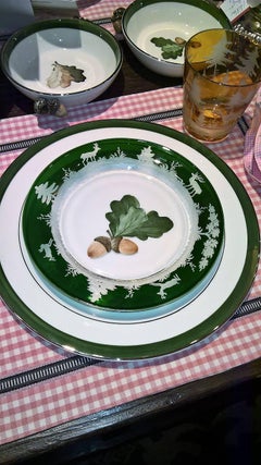 Black Forest Set of Six Glass Plates Green Crystal Sofina Boutique Kitzbuehel