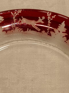 Set of Six Black Forest Hand-Engraved Glass Plates Sofina Boutique Kitzbuehel