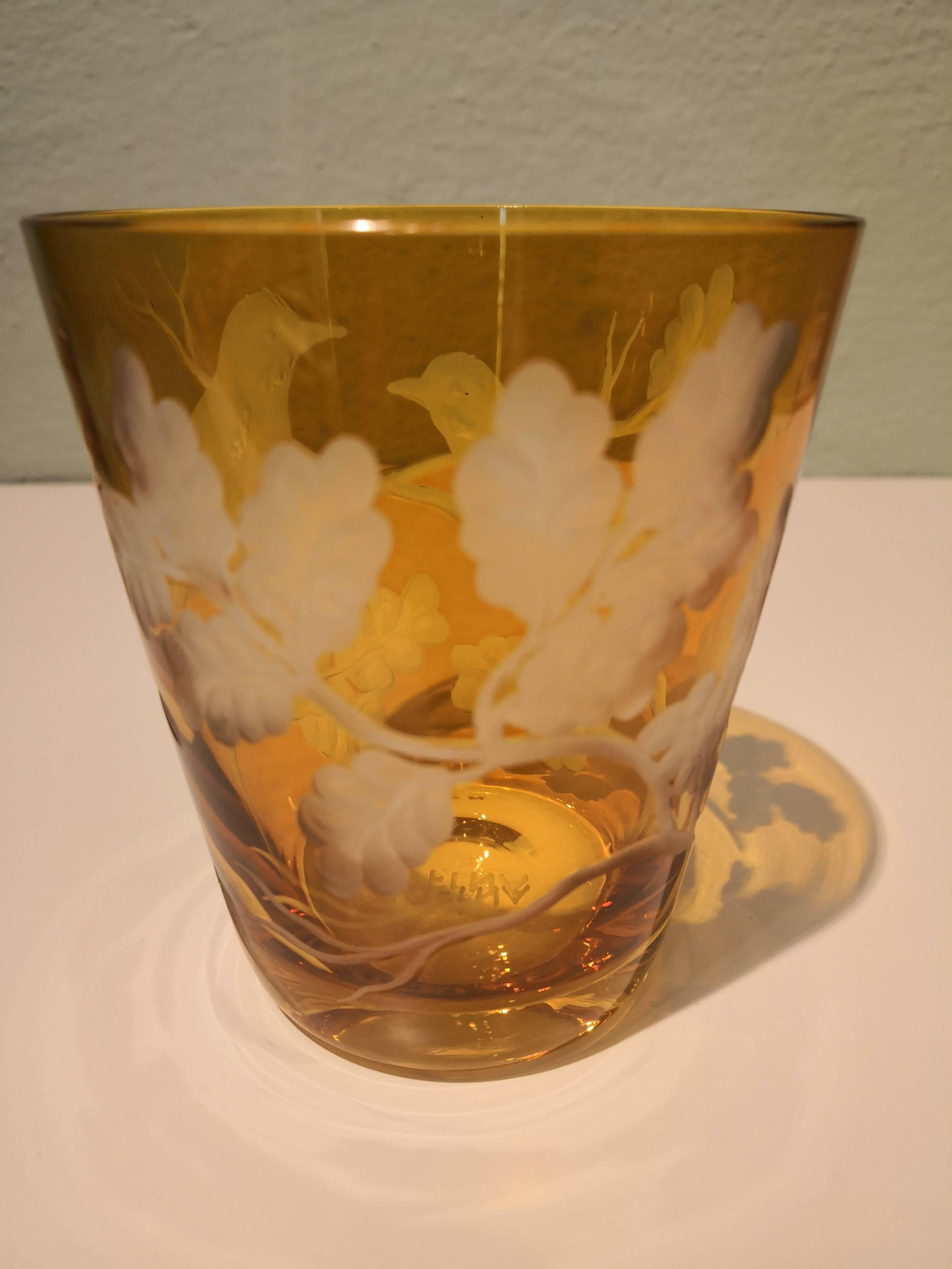 Country Style Set of Six Glass Tumbler Amber Sofina Kitzbuehel Kitzbühel In New Condition For Sale In Kitzbuhel, AT