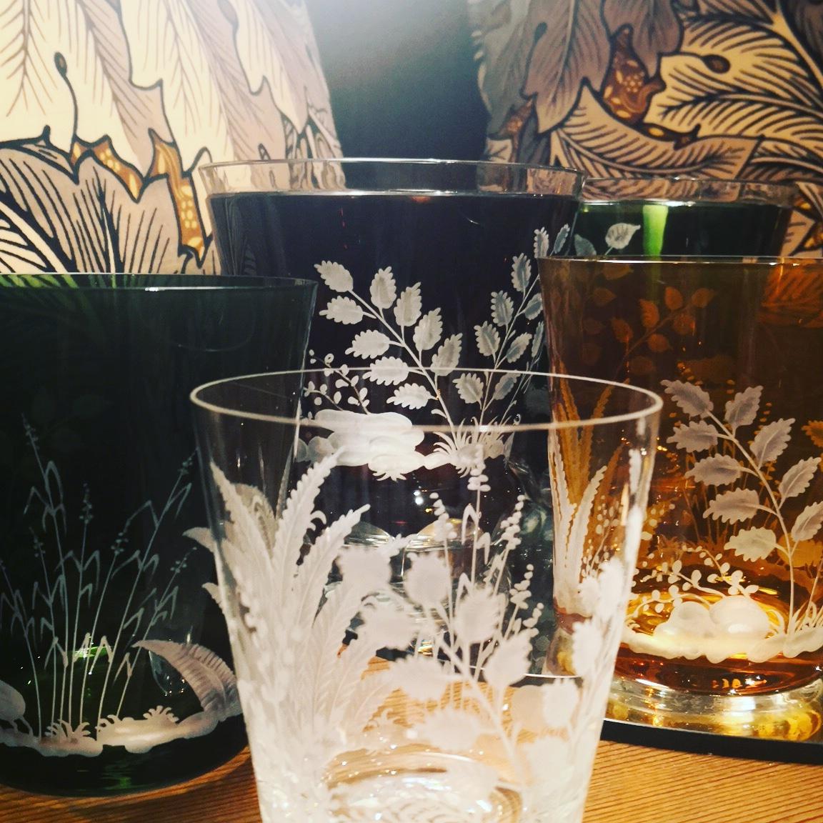 Ensemble de six gobelets en verre de style rustique  Fern Decor Sofina Kitzbuehel Kitzbühel en vente 1