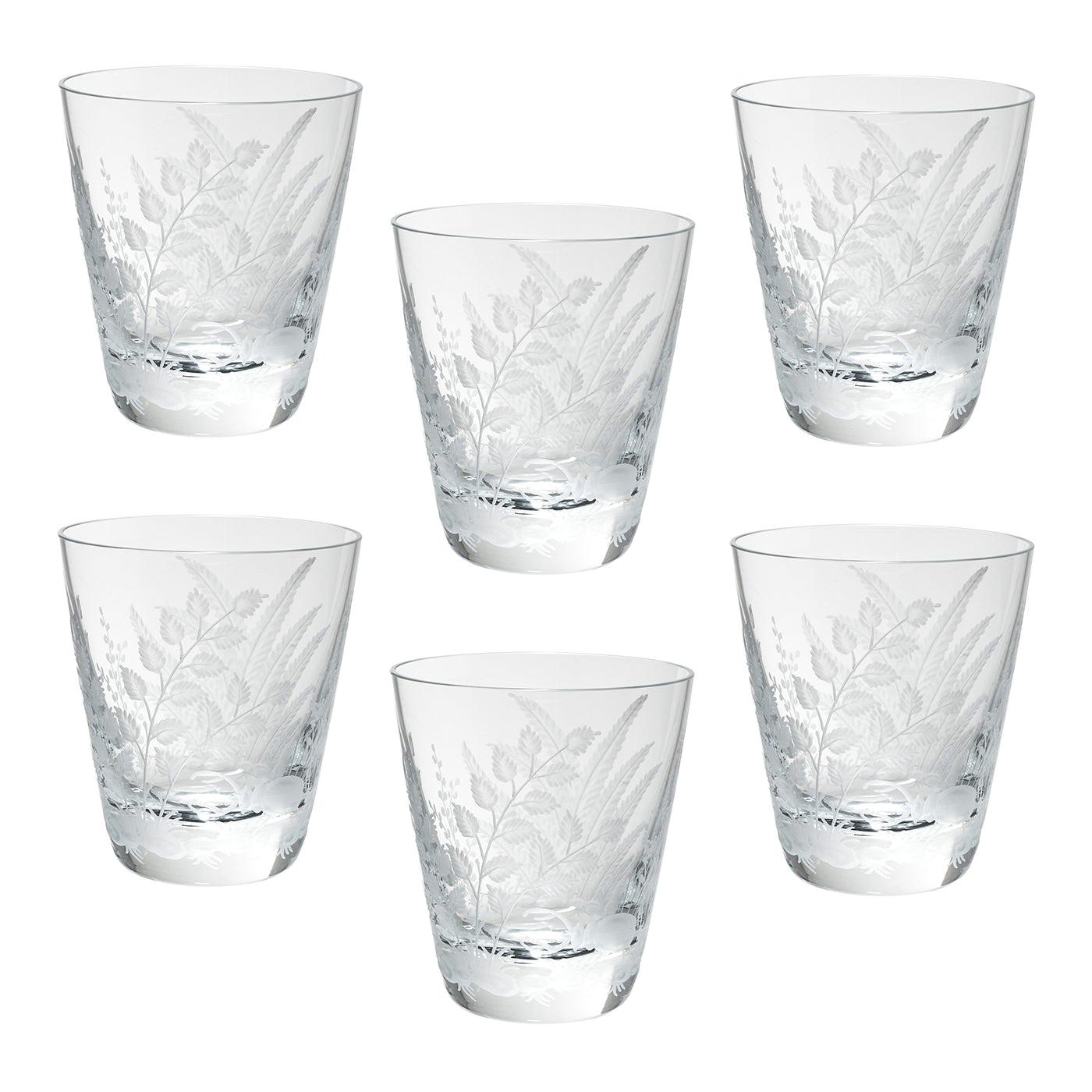 Country Style Set of Six Glass Tumbler  Fern Decor Sofina Kitzbuehel Kitzbühel For Sale