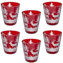 Set di sei bicchieri di vetro Black Forest Rosso Sofina Boutique Kitzbuehel