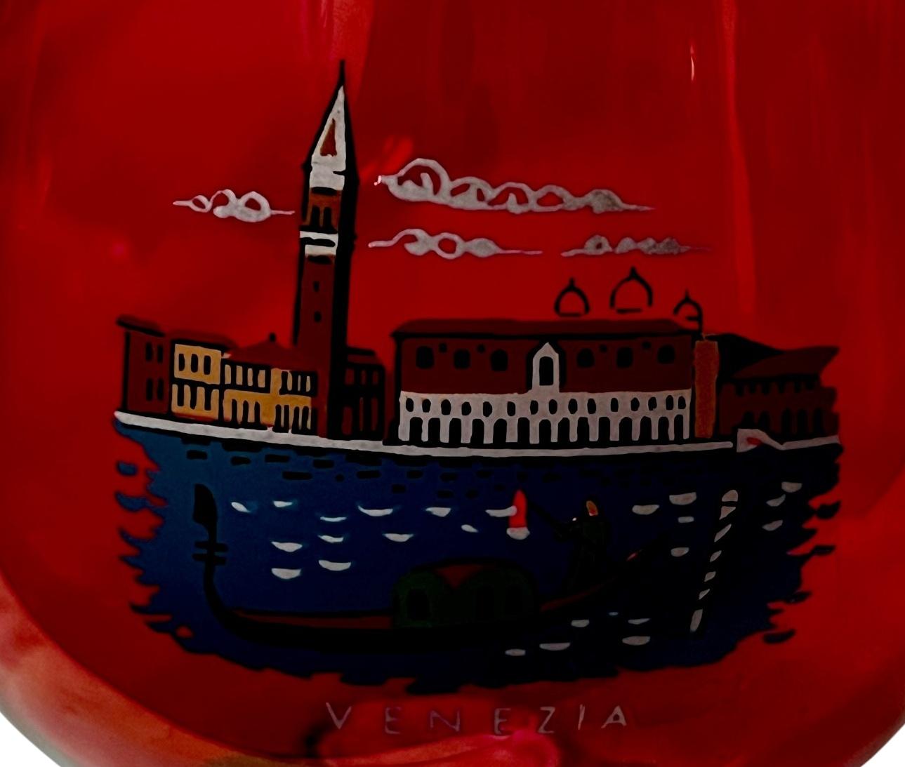 Ensemble de six verres, années 1950, milieu du siècle, vues de Venise, Italie  en vente 1