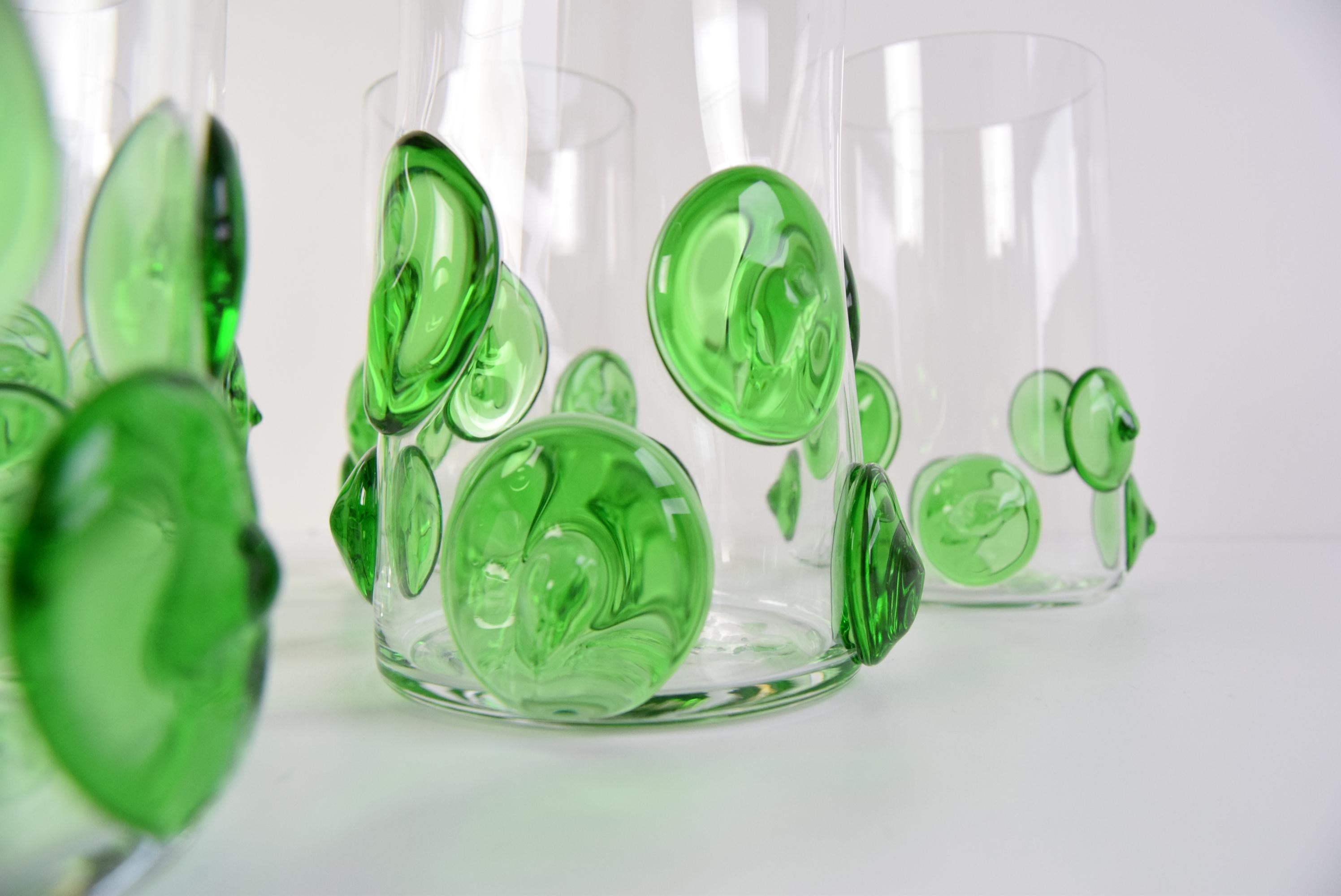 Tchèque Ensemble de six verres Verrerie Nový Bor, années 1950. en vente