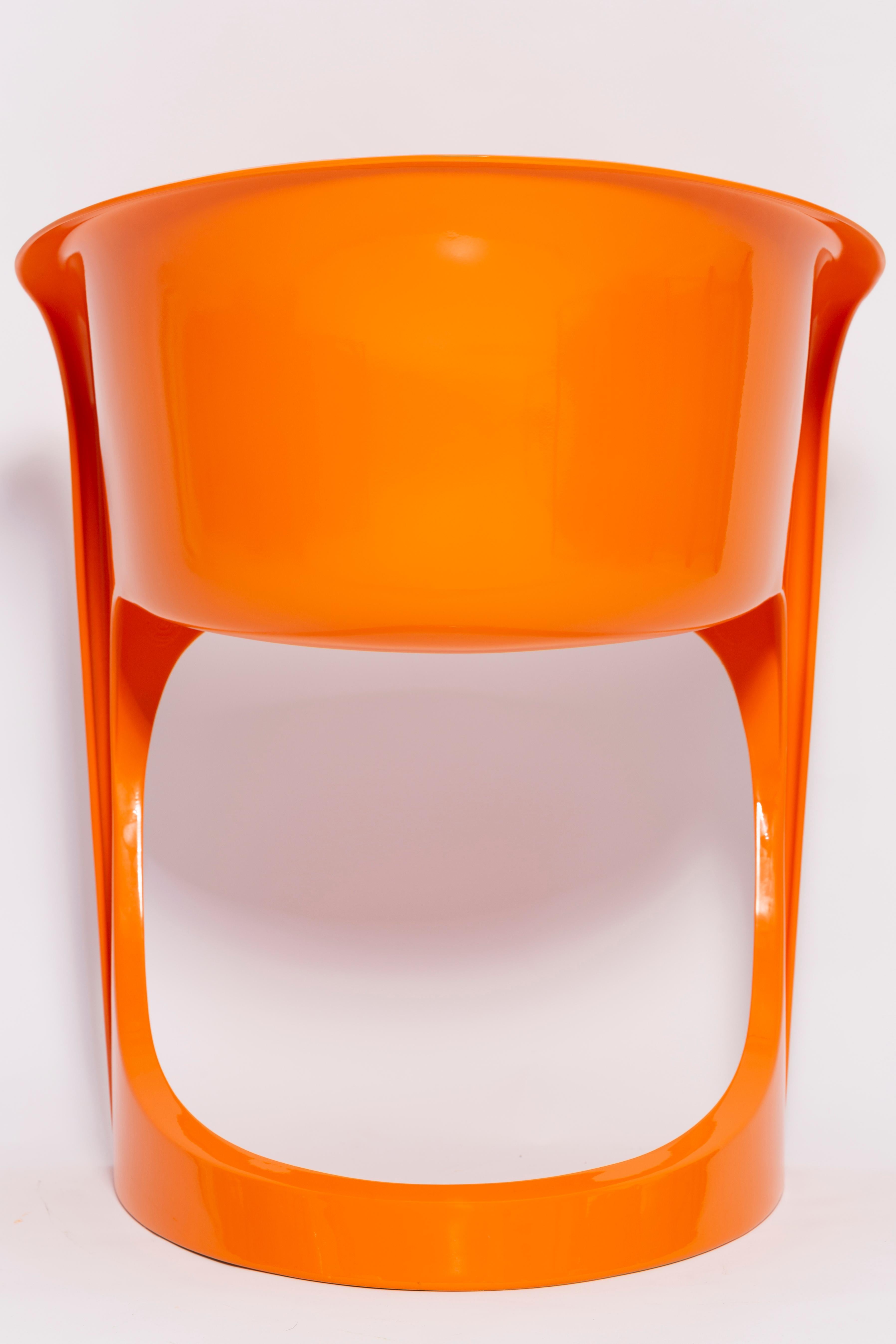 Set of Six Glossy Orange Cado Chairs, Steen Østergaard, 1974 For Sale 1
