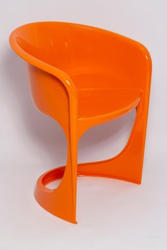 Set of Six Glossy Orange Cado Chairs, Steen Østergaard, 1974