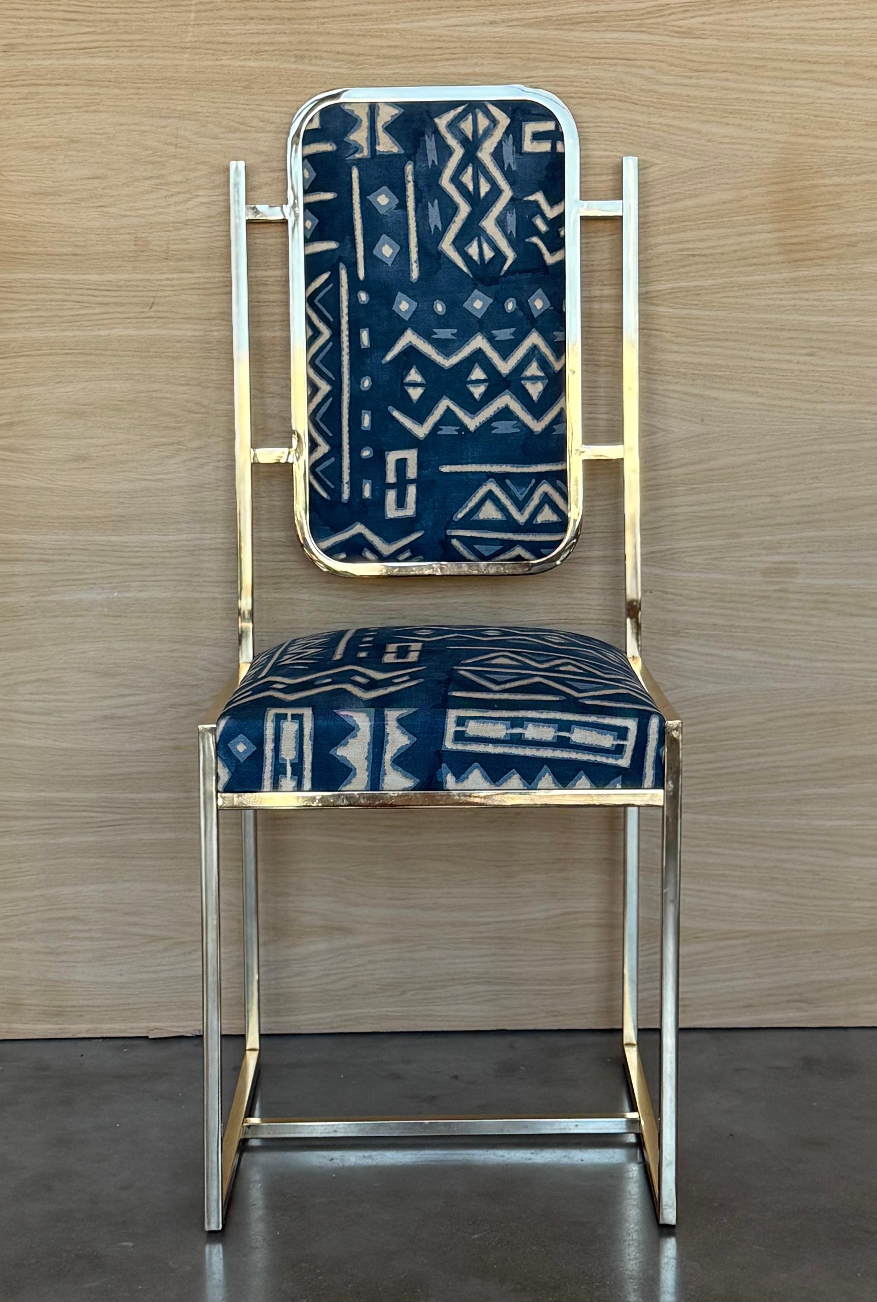 Satz von sechs Midcentury Modern Brass Chairs in perfektem Zustand