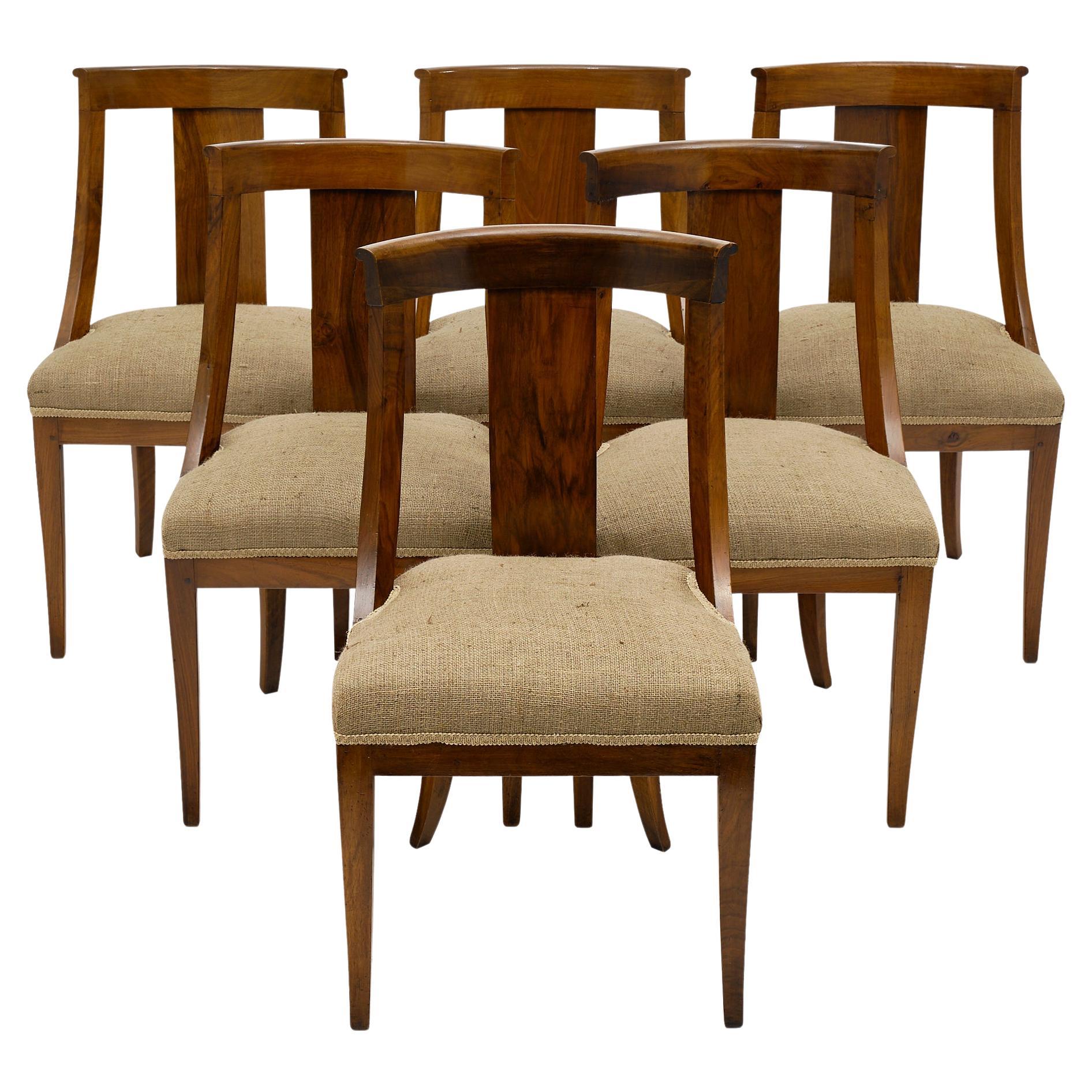 Set of Six Gondola Style Empire Chairs