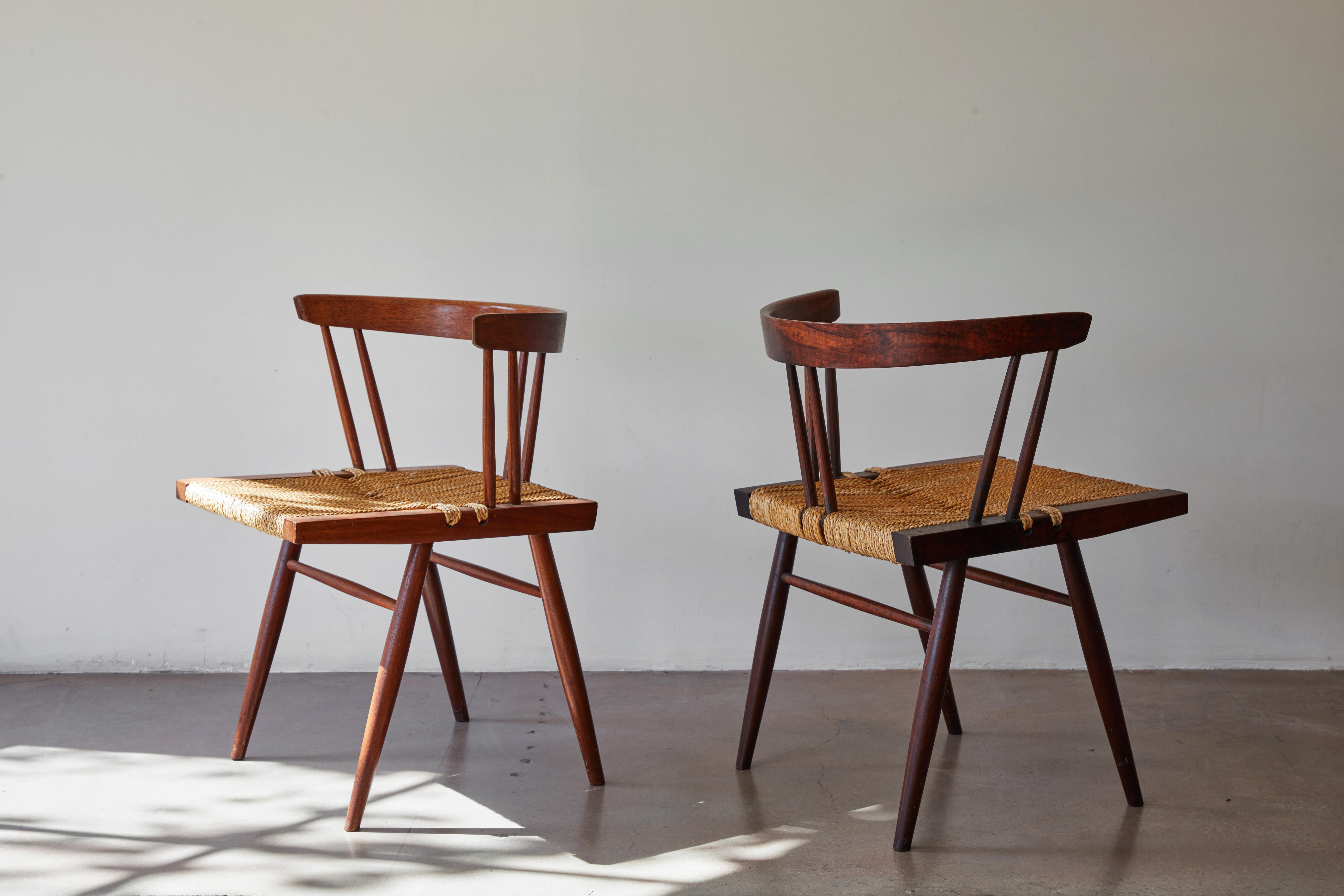 American Set of Six Grass Seated Chairs by George Nakashima