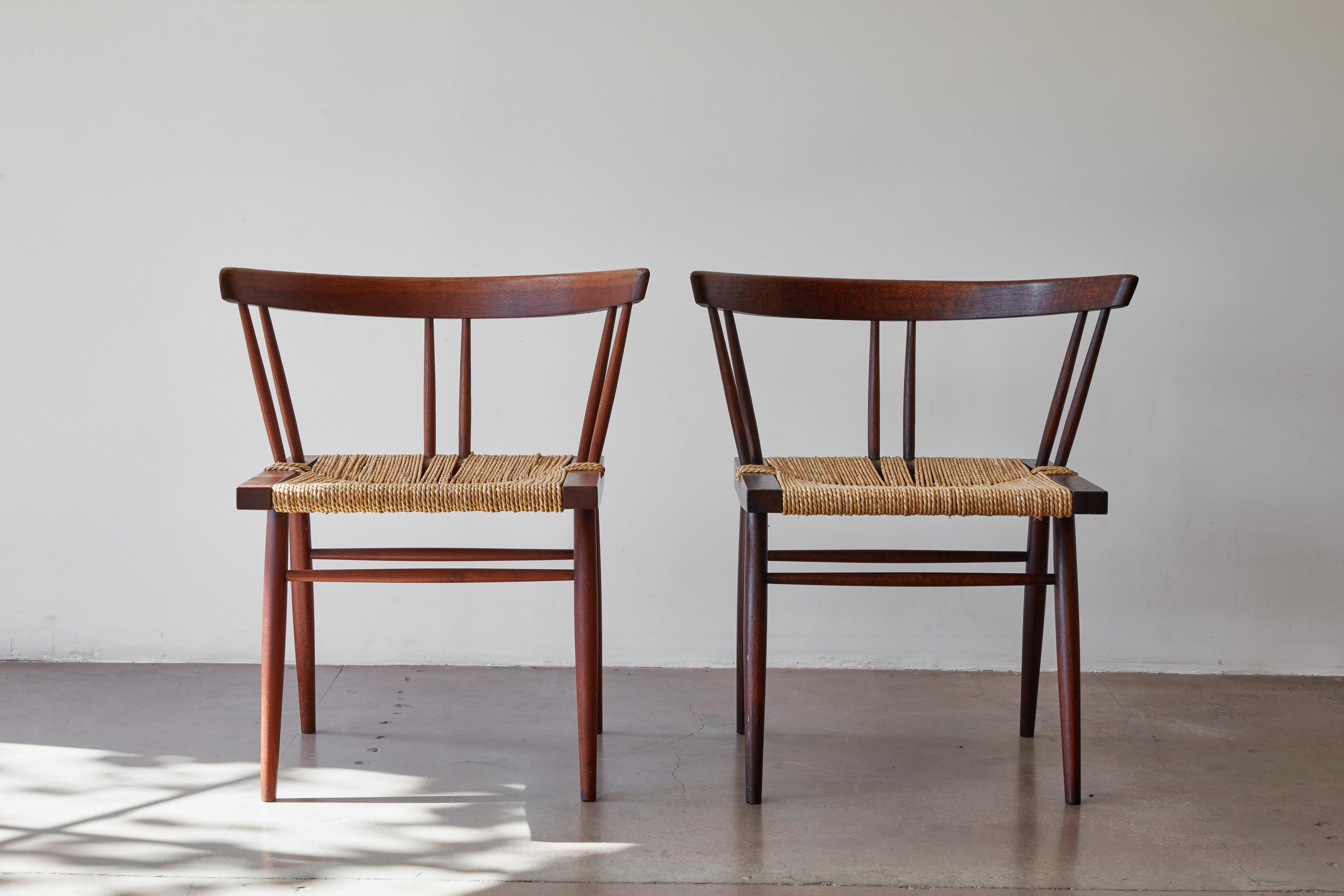 Set of Six Grass Seated Chairs by George Nakashima In Good Condition In Los Angeles, CA