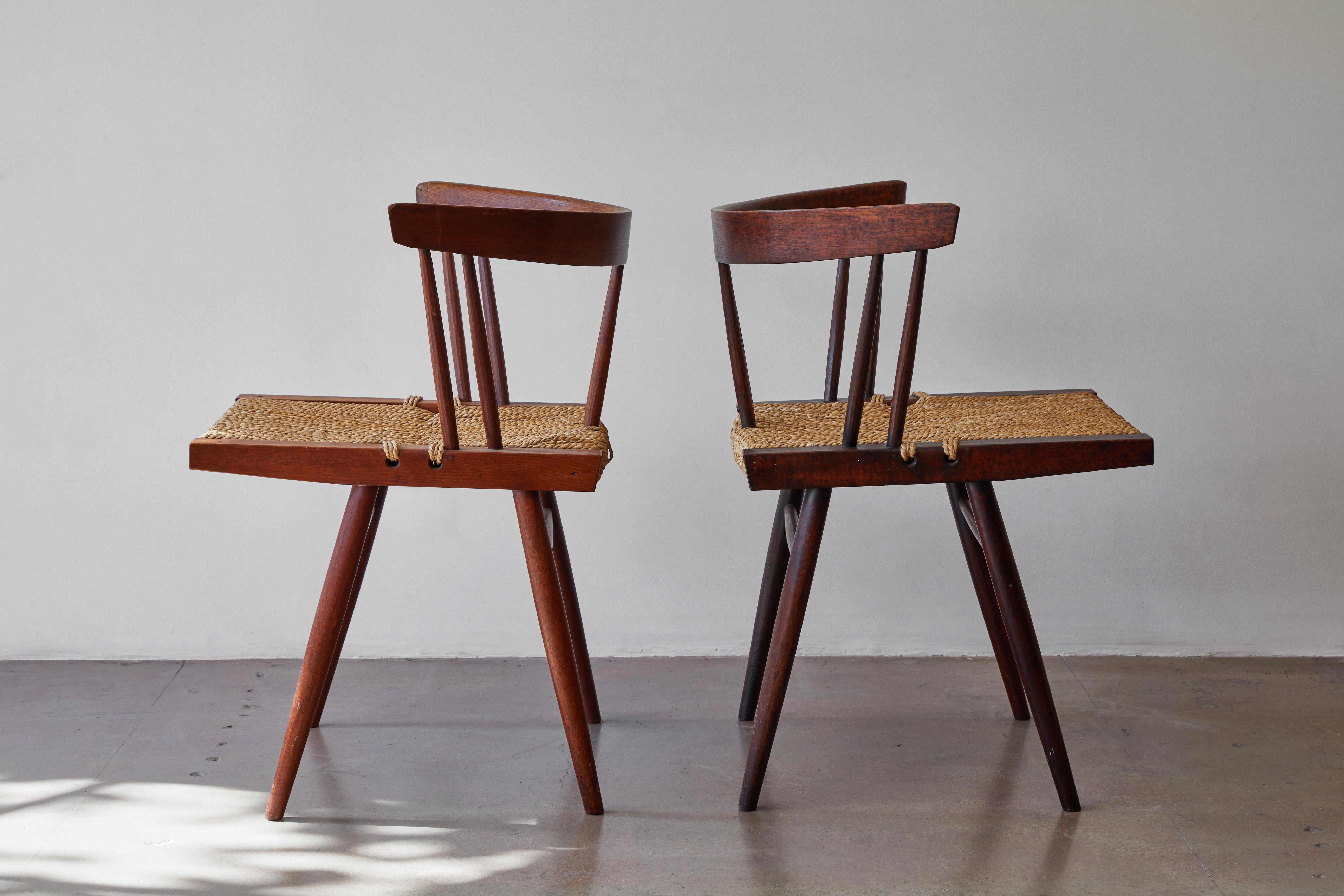 Mid-20th Century Set of Six Grass Seated Chairs by George Nakashima