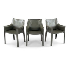 Set of Six Gray Bellini Cab Armchairs